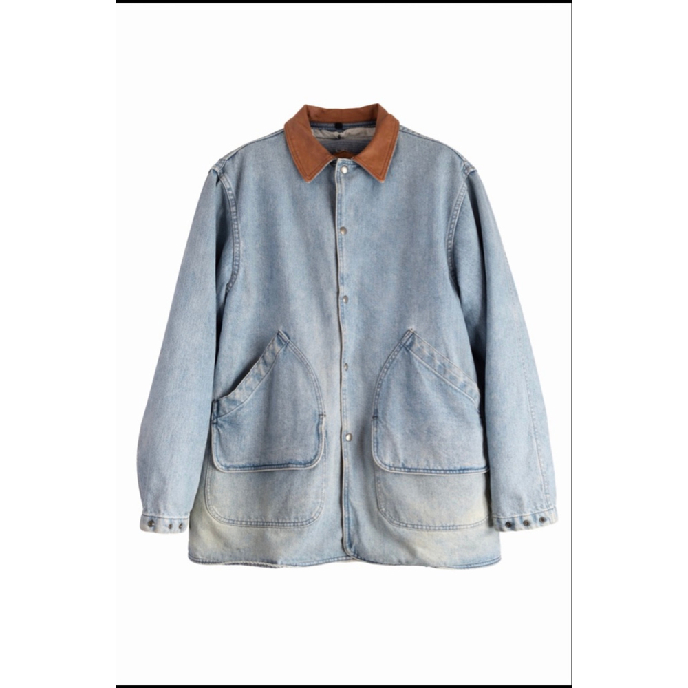 Vintage Woolrich Denim Wool Blanket Removable Liner Jean Jacket Mens XL Blue
